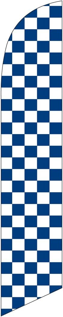 Black and White Checkered Dealership Feather Banner Swooper Full Sleeve Flag, Replacement Flag only