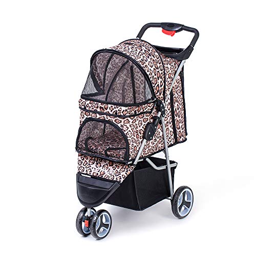 leopard pet stroller