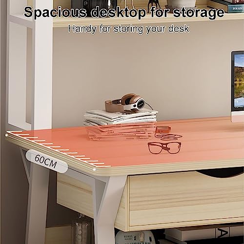 Nowoczesny stolik pod komputer z półkami, do domowego miejsca pracy (100)
