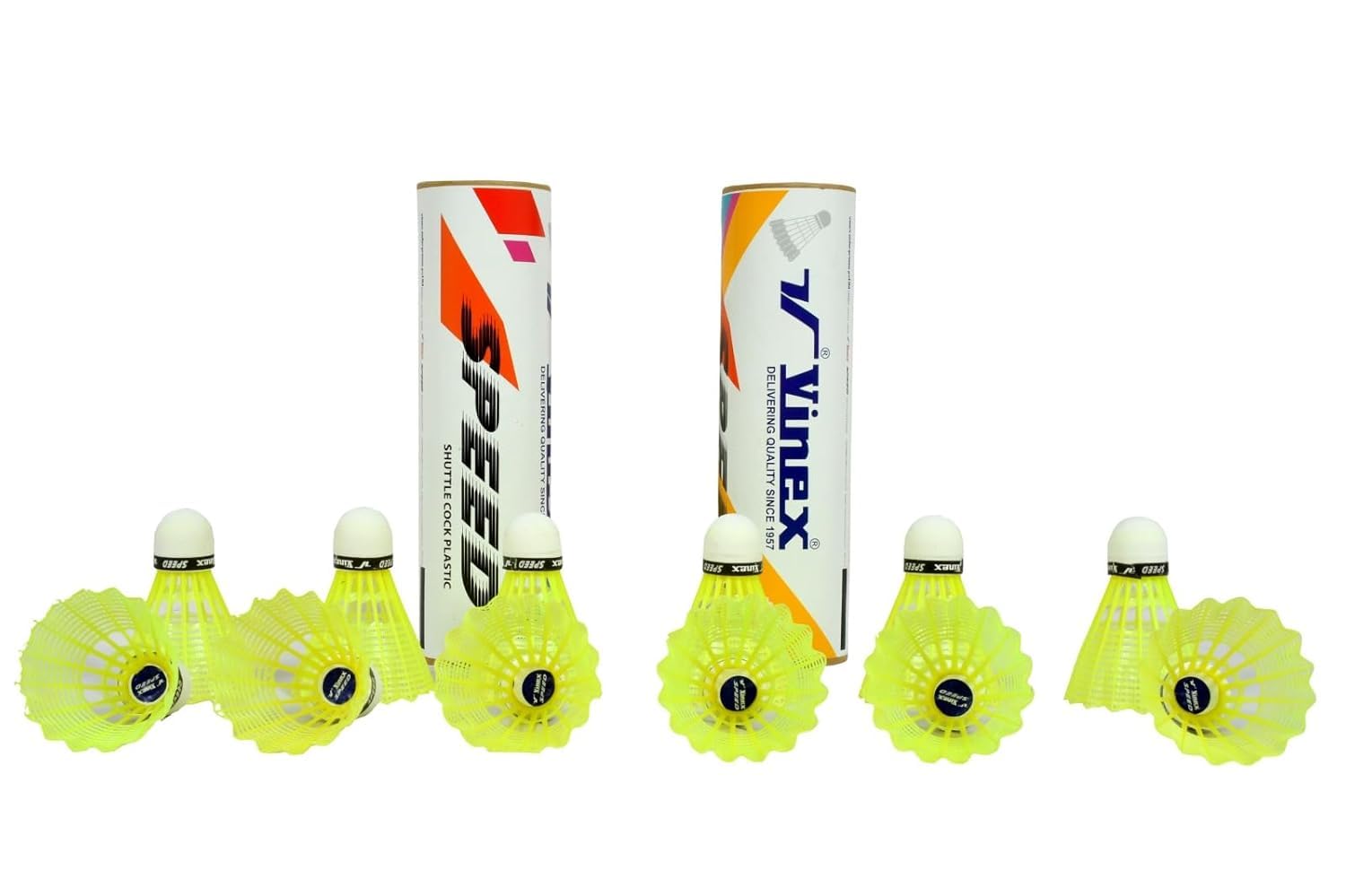 Nylon Badminton Shuttlecocks (Yellow, Slow Speed) | Extreme Durability | Synthetic Cork 1 Box (6 Piece) (B0D84773J9) Amazon Price History, Amazon Price Tracker