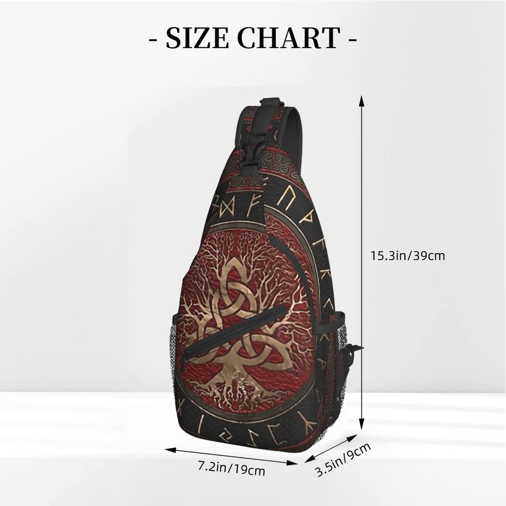 Sac Taille Bandoulière Viking pour Hommes, Sac Poitrine Imprimé Nordique Sac bandoulière Sport Voyage Gym Entraînement Déplacements