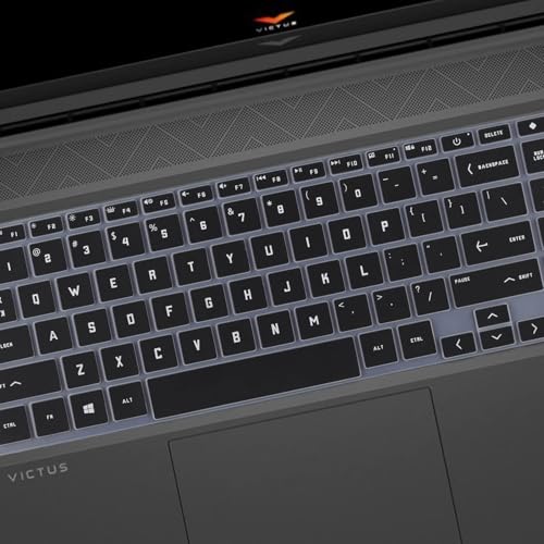 Image of Oaky Keyboard Cover for 2025 2022 HP Victus 15.6 inch FHD Gaming Laptop 15-FA1093dx 15-FB1013dx Series & HP Victus 16.1 inch Waterproof Dust-Proof Ultra Thin Keyboard Skin Protector - Silicon Black