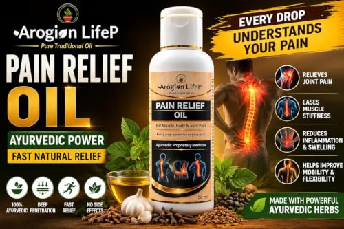 Image of Pain Relief Oil | Ayurvedic Herbal Formulation for Muscle and Joint Support | Natural Fast Absorbing Massage Oil for Back Neck and Knee Discomfort | 50ml (Pack of 9)
