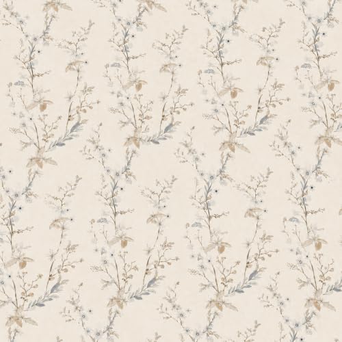 Image of VOMZER Single Size (36x72) 300 TC Soft Cotton Feel Microfiber All Around Elastic Fitted Single Bedsheet with 1 Pillow Cover | Ivory Blue Flower