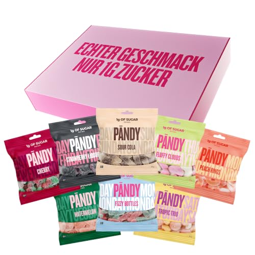Pändy zuckerfreie Gummibärchen mit 100% Geschmack - 8x 50g Probierpaket
