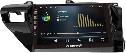 Miniatura 46 de Kunfine Navegación Android para coche, radio GPS estéreo, pantalla de cámara inversa de 10 pulgadas, pantalla táctil IPS Headunit Tablet Pad Media