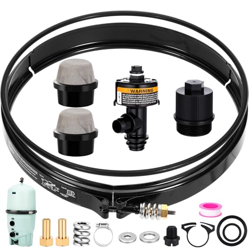 JaGely 190003 Pool Filter Tension Control Clamp Kit & 98209800 Air Relief Valve Compatible with Pentair Fns Plus Include 190030 Drain Plug O-Ring 194997 Nut Replacement 190106z Air Bleeder Screen Cap