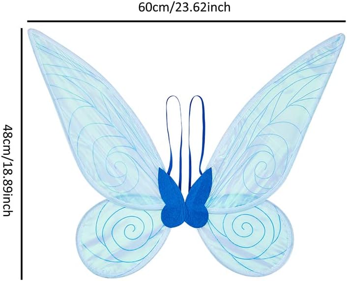 Miniatura 6 de Alas de hadas para disfraz, alas transparentes y brillantes, disfraz de hada de mariposa, Halloween, alas de ángel para niños, niñas y mujeres