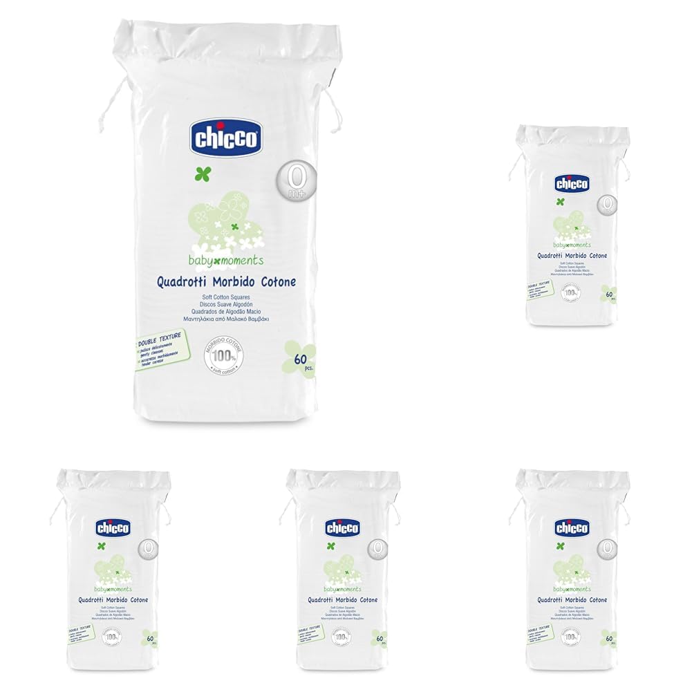 Chicco Baby Soft Cotton Square 60 Pieces (Pack of 5)-picture-32