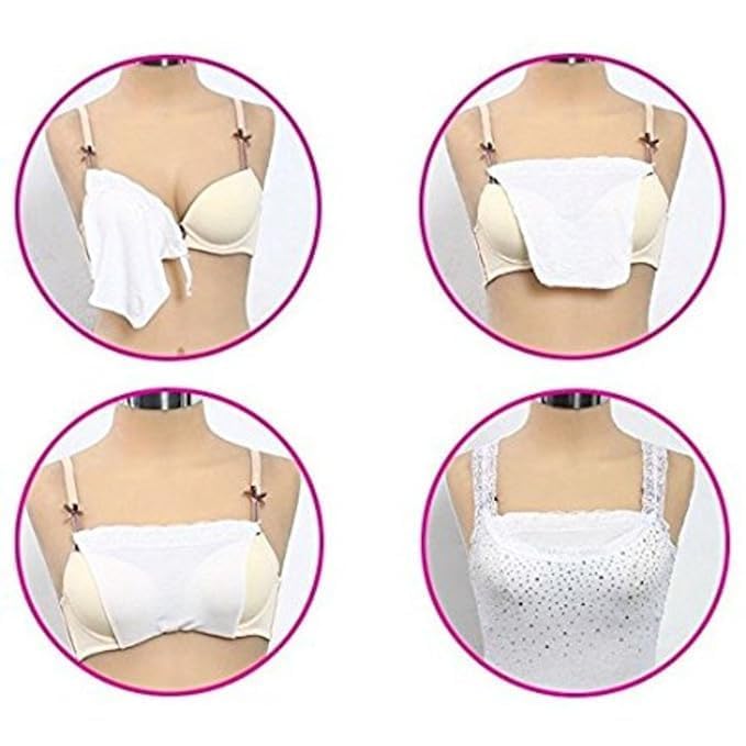 Image of Women & Girls Lingerie Regular Fit Clip-On Mock Lace Camisole Slip for Women Inner (Black, White, Beige, Free Size) Combo Set of 3