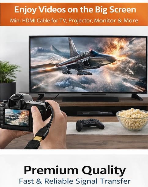Compatible/Remplacement pour Canon Mini C HD HDMI Câblé plomb HTC-100 pour la plupart EOS + Rebel DSLR/Ixus/Powershot/Elph Caméra numérique et Legria Camcorder V1.4 / Haute vitesse avec Ethernet