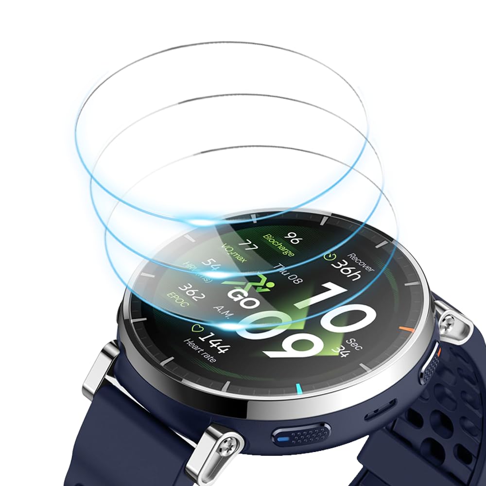 Lemxiee 3 Pezzi Pellicola Vetro Temperato per Amazfit Active 3 & 3 Premium