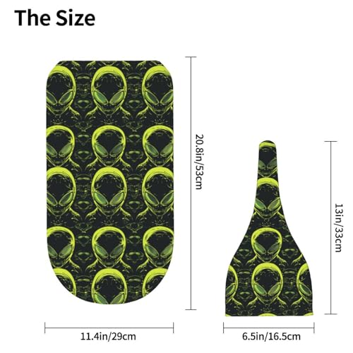 Image of Neon Green Aliens Head Newborn Swaddle Blankets Hat Sets Soft Baby Receiving Blanket Swaddle Sack for Baby Shower Infant Boy Girl Gift