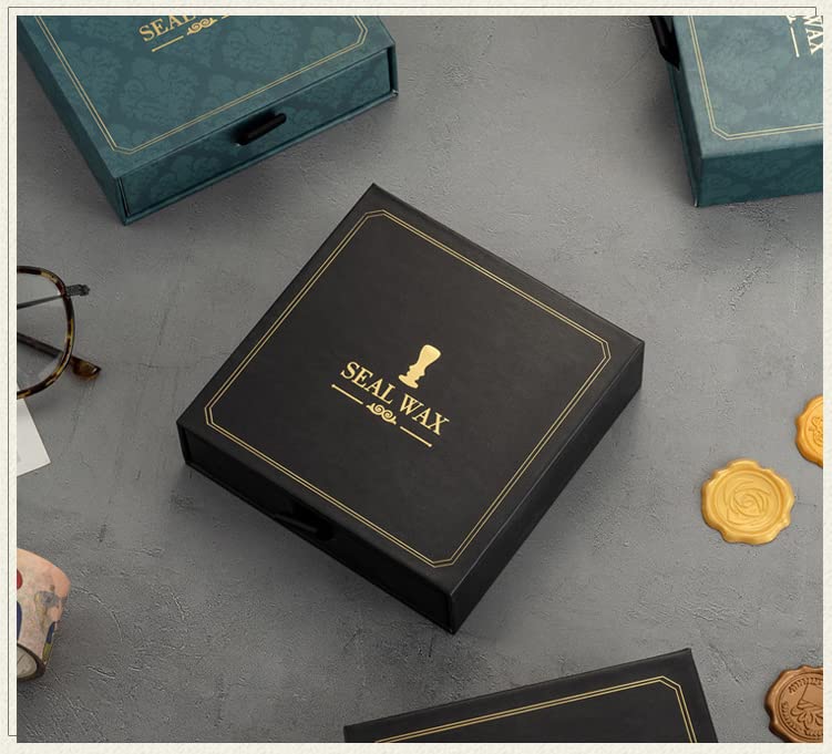 Miniatura 3 de Juego de sellos de cera, 7 sellos de cera de sellado de cobre con 1 kit de sellos de cera de empuñadura de madera para tarjetas de invitación de