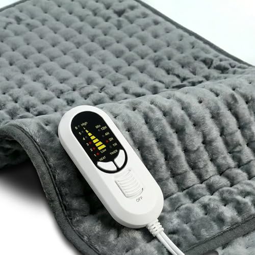 Electric Heating pad for Back Neck Shoulder Knee Arms Legs- Electric Heat Pads with 6 Heat Settings & Auto Shut Off &Dry/Moist Heat Heating Pad for Birthday Mother Father Girl Men Women
