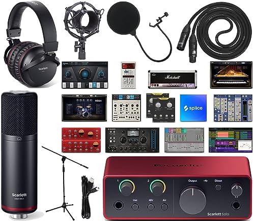 Focusrite Scarlett Solo 4th Gen USB-C Audio Interface Recording B...
