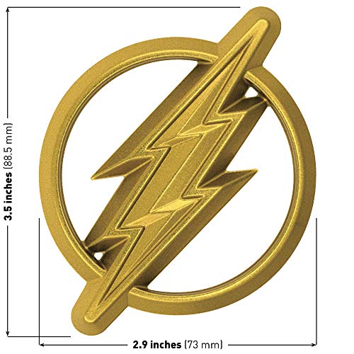 Image of Fan Emblems The Flash 3D Car Badge (Classic Logo - Gold Chrome)