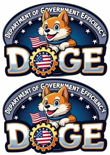 2 Pack Trump Musk Department of Government Efficiency Doge Magnet Vinyl Coat of Arms Auto Bumper Magnet Fade Proof Waterproof Outdoor Indoor