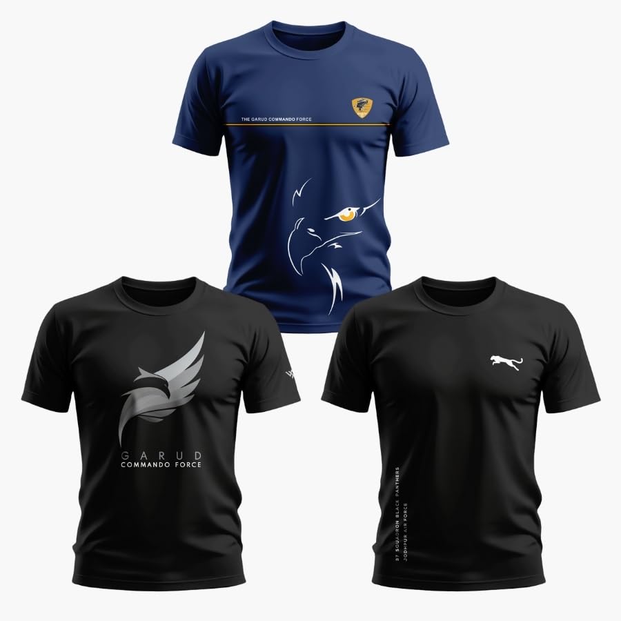 warriorworld Pure Cotton Men’s Printed T-Shirts Pack of 3 Combo | Soft Breathable Casual Half Sleeve Round Neck Tees-picture-26