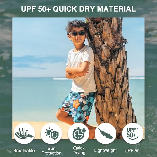 Image of Kanu Surf Boys' Terrapin Turtle Quick Dry Beach Board Shorts Swim Trunk