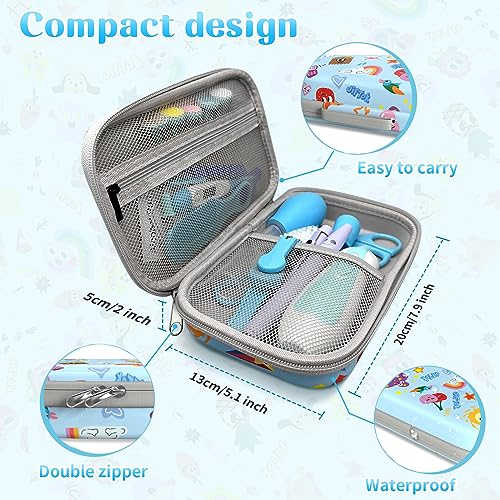 JIFTOK-Baby-Healthcare-and-Grooming-Kit-30-in-1-Baby-Electric-Nail-Trimmer-Set-Newborn-Nursery-Care-Kit-Baby-Essentials-Set-with-Hair-Brush-Comb-Nail-Clippers-for-Infant-Toddlers-Boys-Girls-Blue
