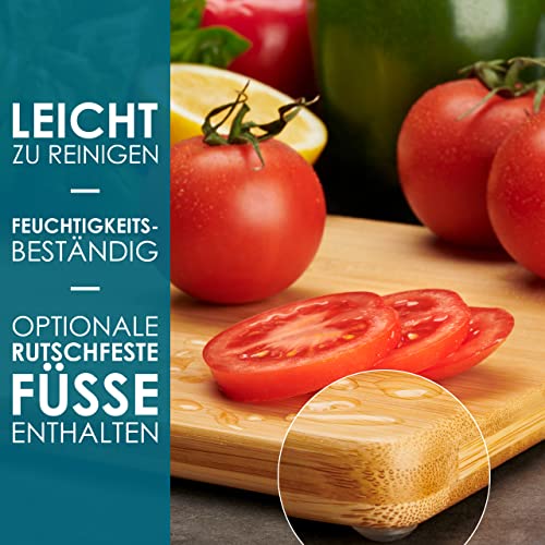 LARHN Schneidebrett Holz 3er Set - Extra Dick, Bambus - Holzbrett Küche