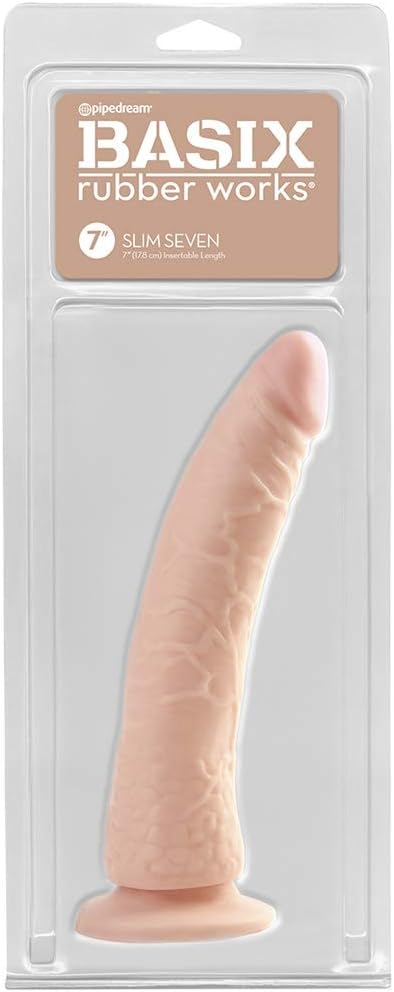 Pipedream Basix Slim 7" Dong, Flesh