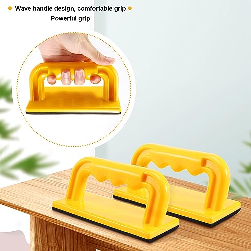 RUANI Wood Cutting Push Up Stick Block 2-Pack Set - Angle Handle Pad Holder Blocks for Cutting On Jointer Table, Orange - Image 3