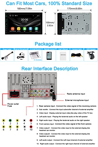 Double Din Car Stereo Carplay Android Auto In Dash Dvd Cd Player 6.95 Inch Touch Screen Fm Am Radio Dsp 30-Band Eq Mirror Link Bluetooth Front Rear Camera Usb Tf Aux Steering Wheel Control Subwoofer #TOP5