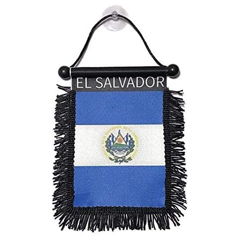 Tropically Rooted El Salvador Flag for Your Rear View Mirror | Hanging Salvadorian Flag for Your car Cover