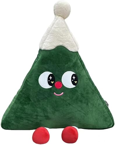 Almohada en forma de árbol de Navidad, cojín decorativo 3D, cómoda almohada decorativa de temporada con relleno en el interior, almohada de Navidad