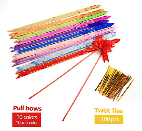 100 stuks kruisbodemzakjes, bodemzakjes, OPP cellofaanzakjes 150 x 250 mm met 100 metalen bindbanden en 100 stuks pull… - Afbeelding 4