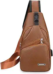 Bolsa tiracolo masculina tiracolo para o peito, mochila de viagem e trilhas, com porta de carga