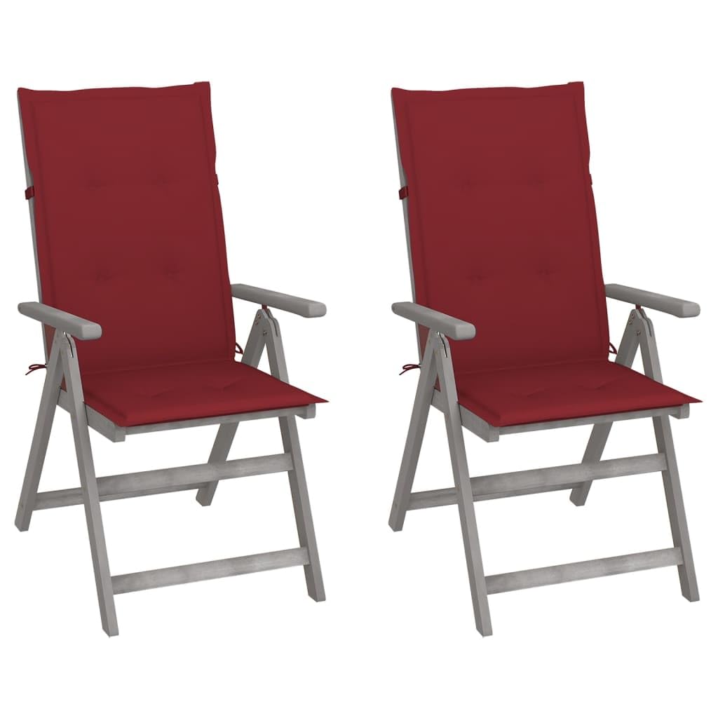 Chaises inclinables de jardin et table en acacia pour vos déjeuners au soleil