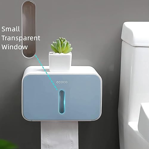 Miniatura 2 de Soporte de papel higiénico impermeable para baño al aire libre, dispensador de papel de seda a prueba de gatos, autoadhesivo, montado para rollo