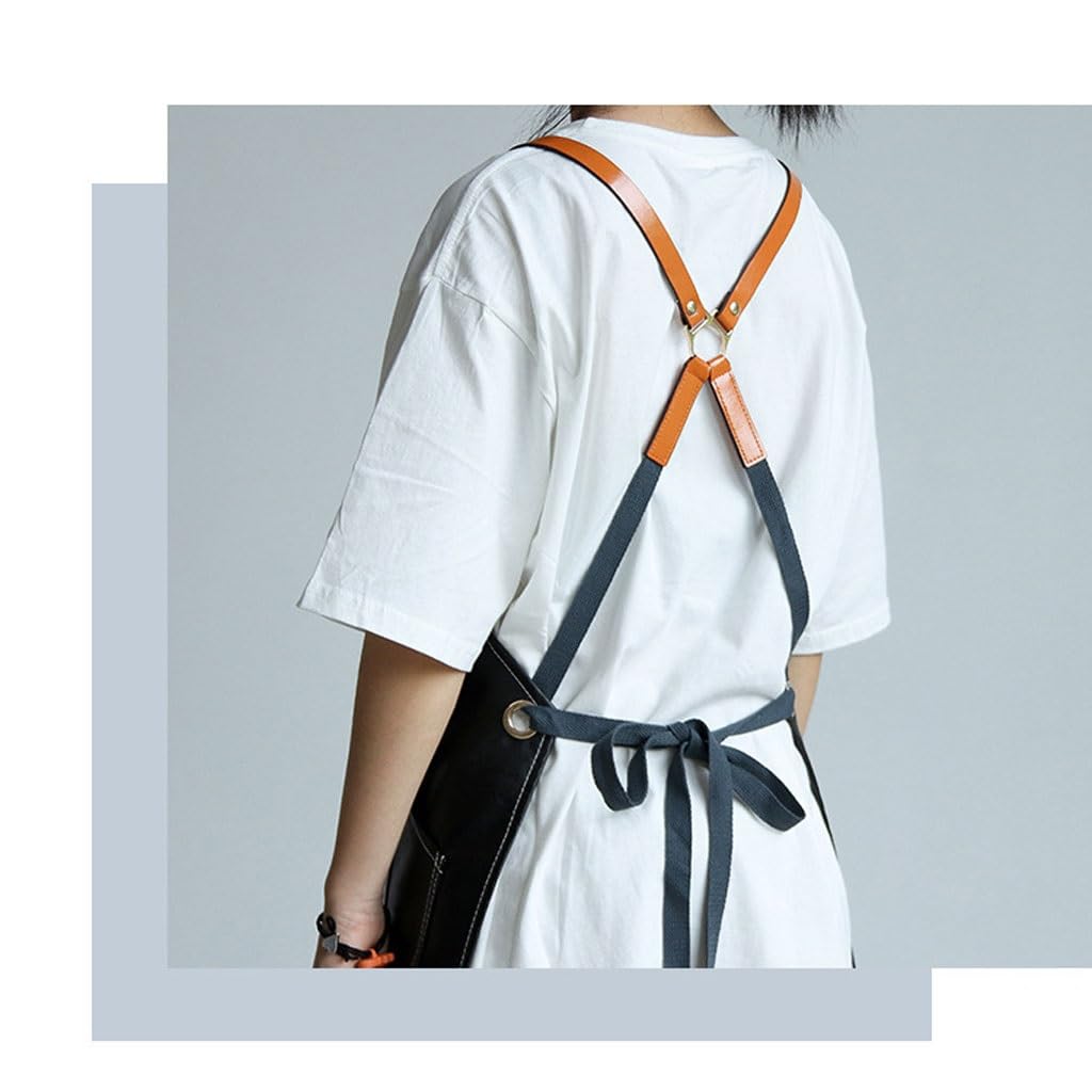 TEESONG Delantal de Chef Delantal hogar Cocina lavavajillas Ropa de Trabajo Restaurante Camarero Peluquero Delantal for manicura Ropa de Trabajo for Hombres y Mujeres Delantales para Hombres(B)