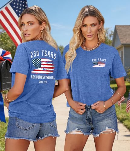 Image of Ithalt Women 4th of July Shirt Fourth of July Shirts USA Sequin Tshirt American Patriotic T-Shirt Stripes Tee Tops
