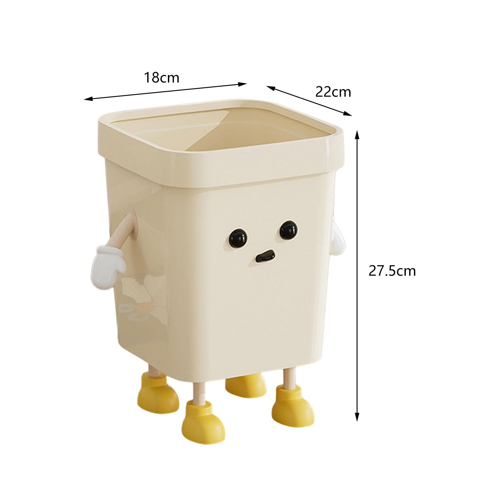 Creative Waste Bin, Niedlicher Cartoon Mülleimer mit offenem Deckel, Multifunktionaler Mülleimer für Büro, Schlafsaal, Wohnzimmer, Mittelgroß stehend stil b