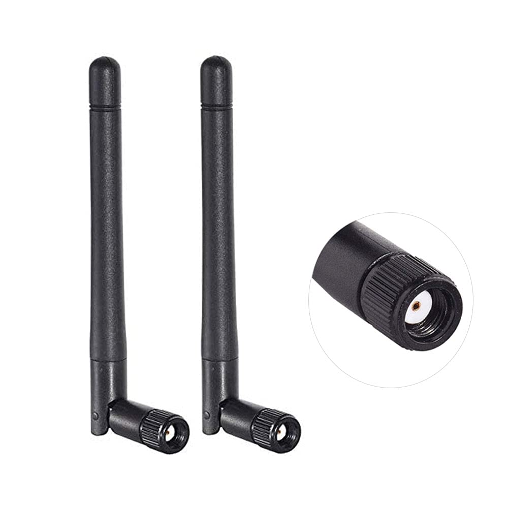 CORONIR Dual Band WiFi 2.4GHz 5GHz 5.8GHz 3dBi MIMO RP-SMA Male Antenna for WiFi Router Signal Booster Repeater Wireless Network Card USB Adapter Security IP Camera Video Surveillance Monitor - 2Pack
