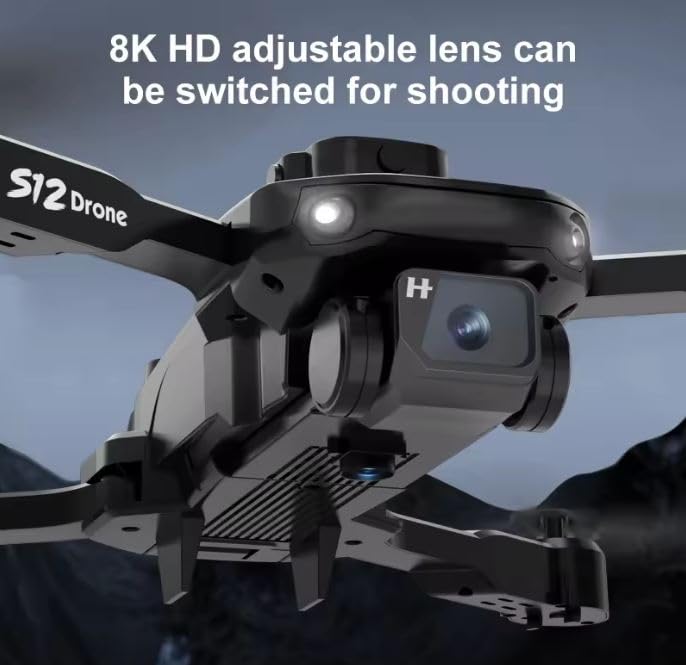 Image of WEADFAX-Drone-with-4K-Camera-WiFi-FPV-1080P-HD-Dual-Foldable-RC-Drone-Altitude-Hold-Headless-Mode-Visual-Positioning-Auto-Return-App-Control-Quad-Copter (W12)