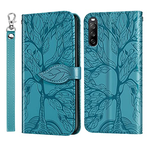 Succtopy Funda Compatible con Sony Xperia 10 III, Cuero Anti-Choques Ultra Delgado Cover Forma de...