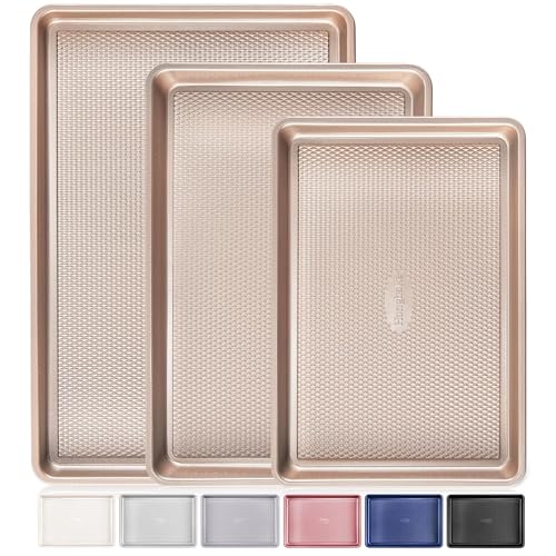 HONGBAKE Baking Sheet Pan Set of 3,...