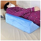 Foam Wedge Pillow Memory Positioning Wedges Medical Body for Back Sleeping Elevated Pregnancy Positioners Bed Sore Turning Bolster Knee Support Pillow for Elderly, Patients Side Sleeper (Blue)