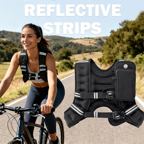 Image of Weighted Vest for Men Women, 12LB /16LB Weight Vest with Reflective Strips, Strength Training Running for Running, Training Workout, Jogging, Walking