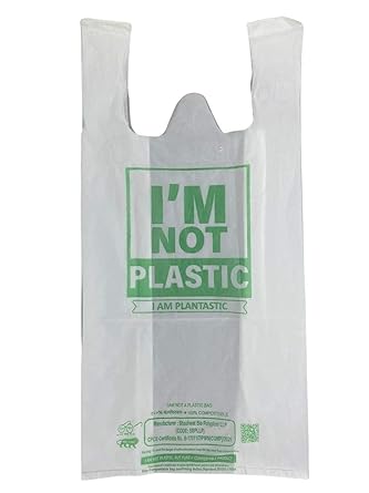 Biobags Greenwave, Polythene Free, Biodegradable Compostable Carry Bags, Grocery bags,16x20 inches(Polyester)