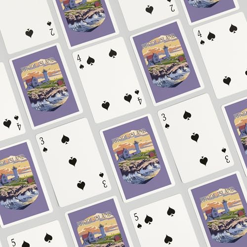 Baraja de 52 naipes poker Rhode Island con faro miniatura 4