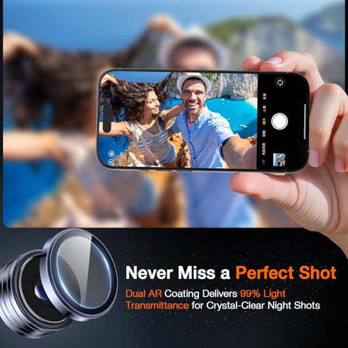 Image of LK for iPhone 17 Pro /17 Pro Max Camera Lens Protector [Top 9H+ Military Grade Shatterproof] One-Click Installation, Ultra-Tough HD, Individual Lens Protectors Scratch-resistant, Deep Blue