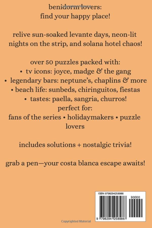 Benidorm Lovers Word Search: Word searches with easy to read print about a very popular Tv series and a popular tourist destination, and more |6 x 9 ... gift for Vacations, Holidays and Free times. image 3