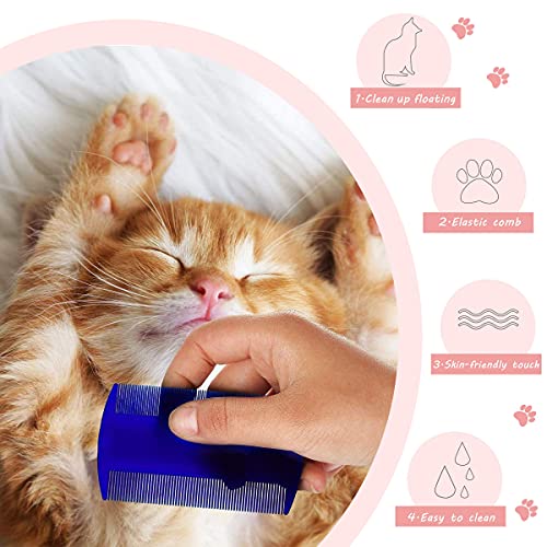 Flohkamm für Katzen und Hunde, 4 Stück Läusekamm Staubkamm für Hunde Katzen Effektiv Gegen Flöhe & Läuse Profi Floh Kamm für Hund & Katze