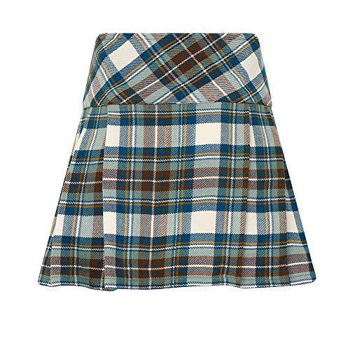 Womens 16.5 in Plaid Tartan Mini Kilt Skirt Blue Muted Stewart 14 US2